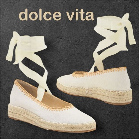 DOLCE VITA Women’s Morgan Espadrilles Flats in the Size 9.5 in Ivory Canvas - Picture 1 of 15